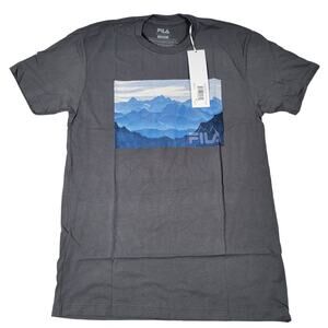 FILA Mountain Vista Graphic T Shirt Mens Medium Grey‎ Cotton Short Sleeve